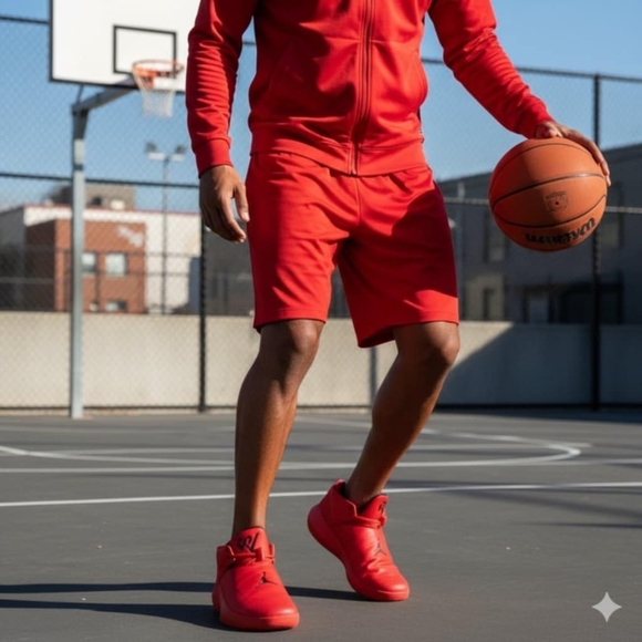 Jordan Men's Bright Red Athletic Shoes - Picture 3 of 3